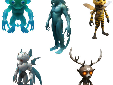Fantastical Creature Figurines Collection 3D Print Model