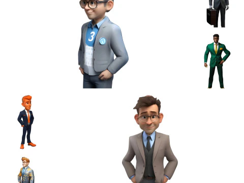 Коллекция деловых персонажей - современные профессиональные аватары 3D Принт Модель