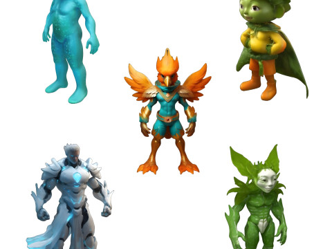Elemental Guardians Collection 3Dプリントモデル