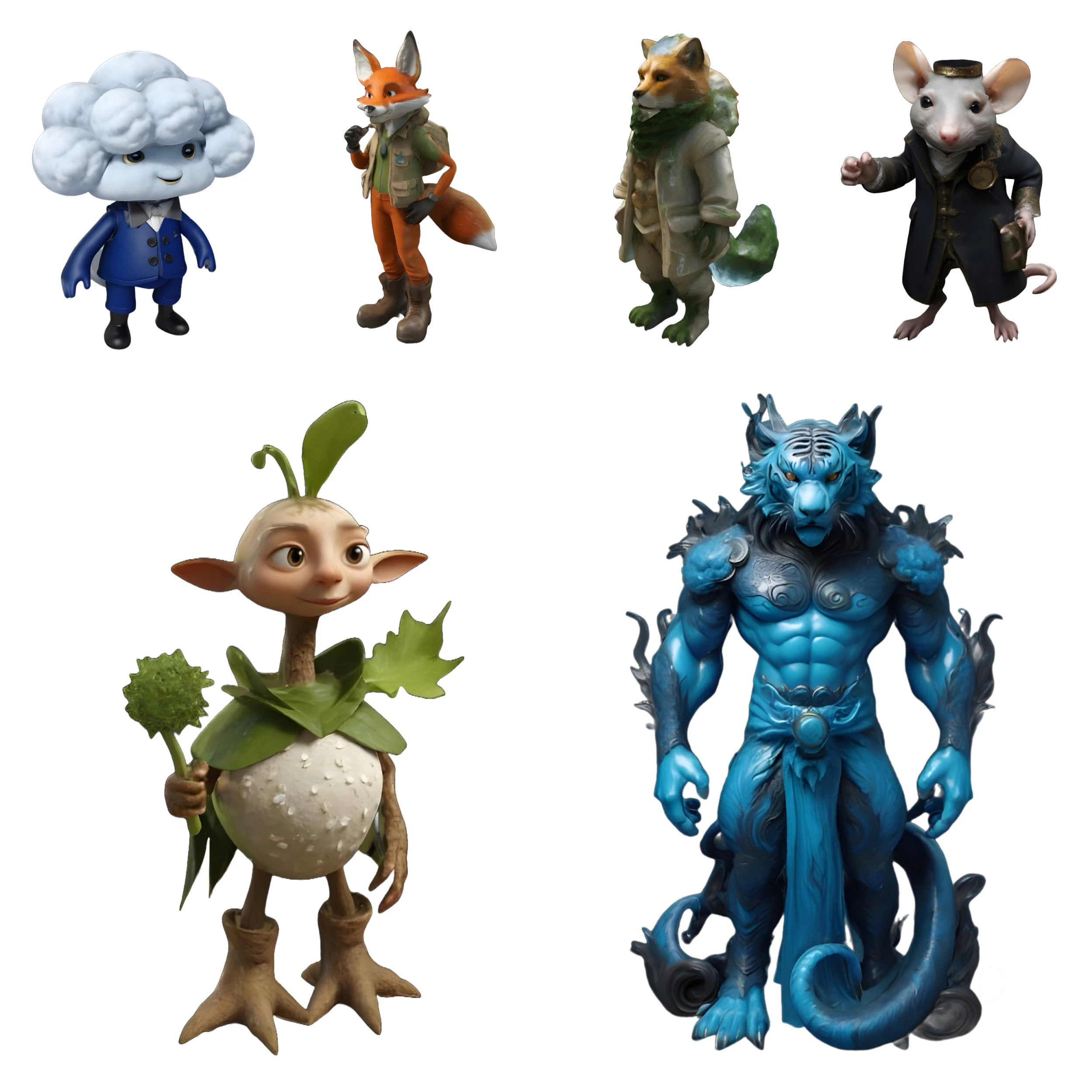 Whimsical Character Collection 3D Print Model .c4d .max .obj .3ds .fbx .stl .blend 