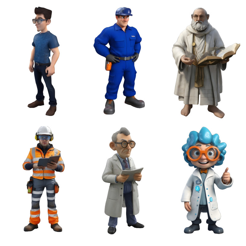 Professional Character Collection 3D Print Model .c4d .max .obj .3ds .fbx .stl .blend