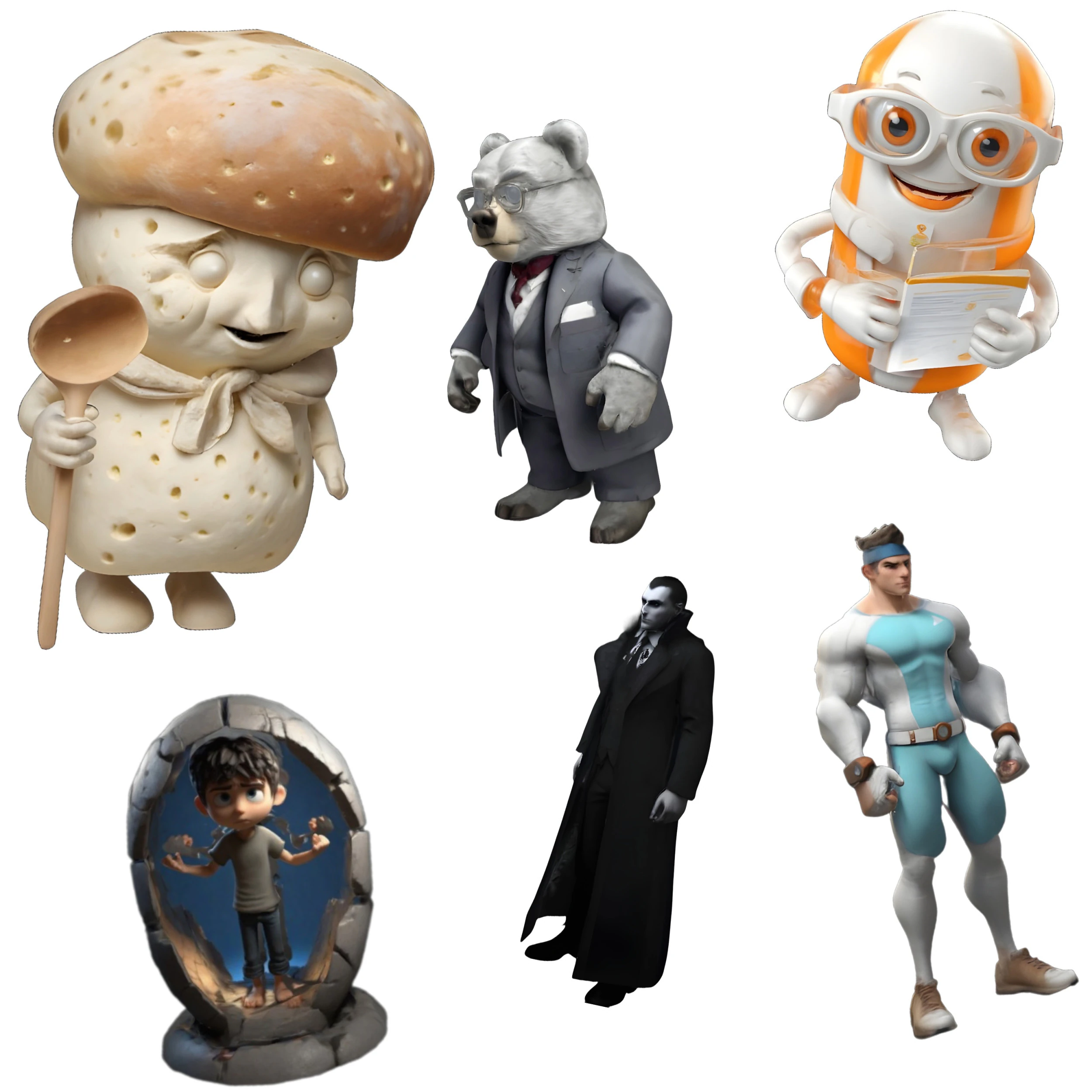 Character Collection Fantasy Modern Mix 3D Print Model .c4d .max .obj .3ds .fbx .stl .blend 