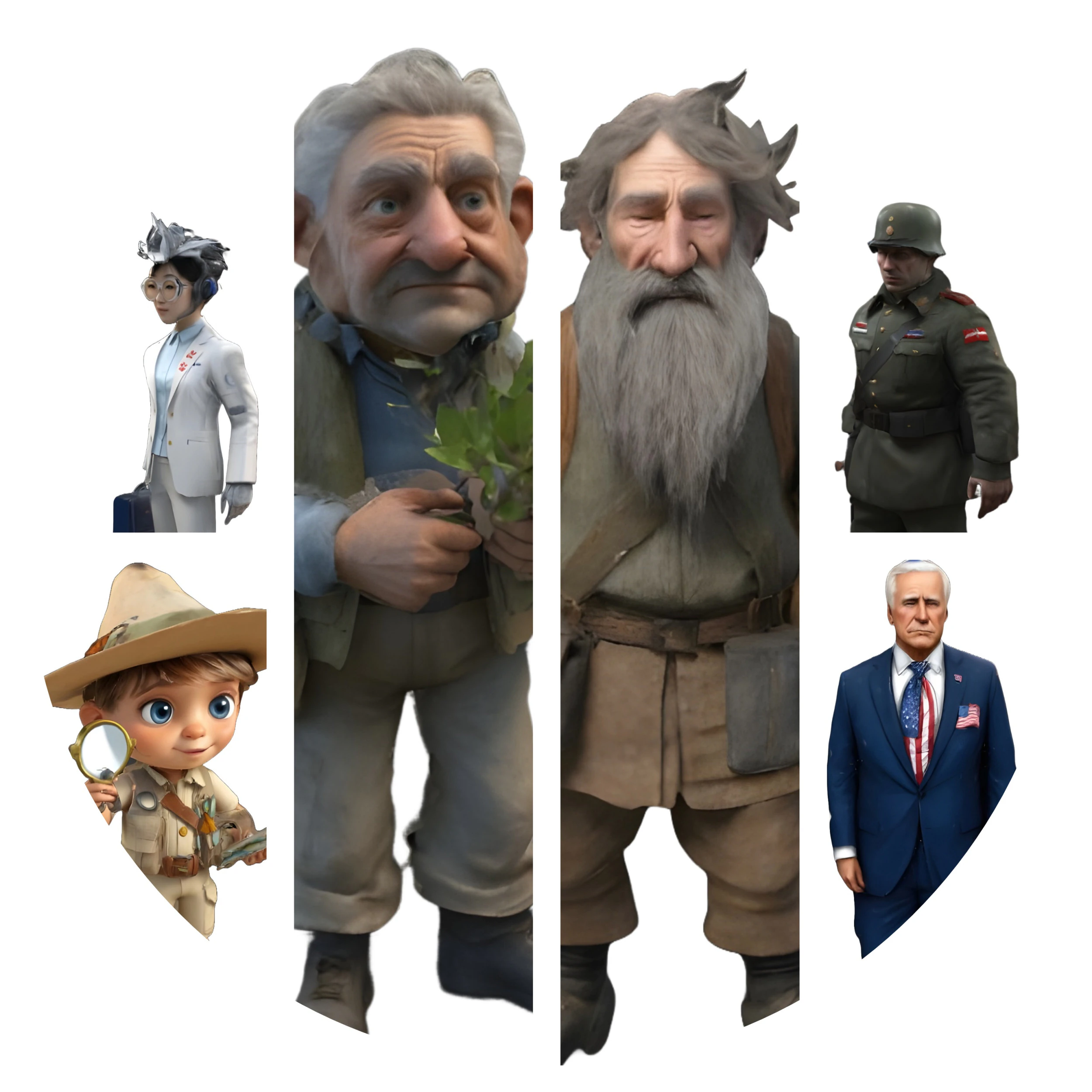 Eclectic Character Collection 3D Print Model .c4d .max .obj .3ds .fbx .stl .blend 