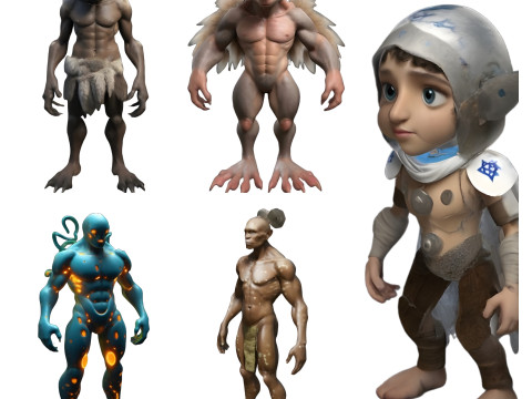 Fantasy Creature Character Collection 3Dプリントモデル