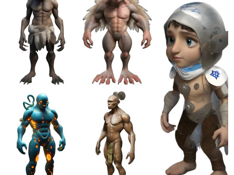 Koleksi Karakter Makhluk Fantasi Model Cetak 3D