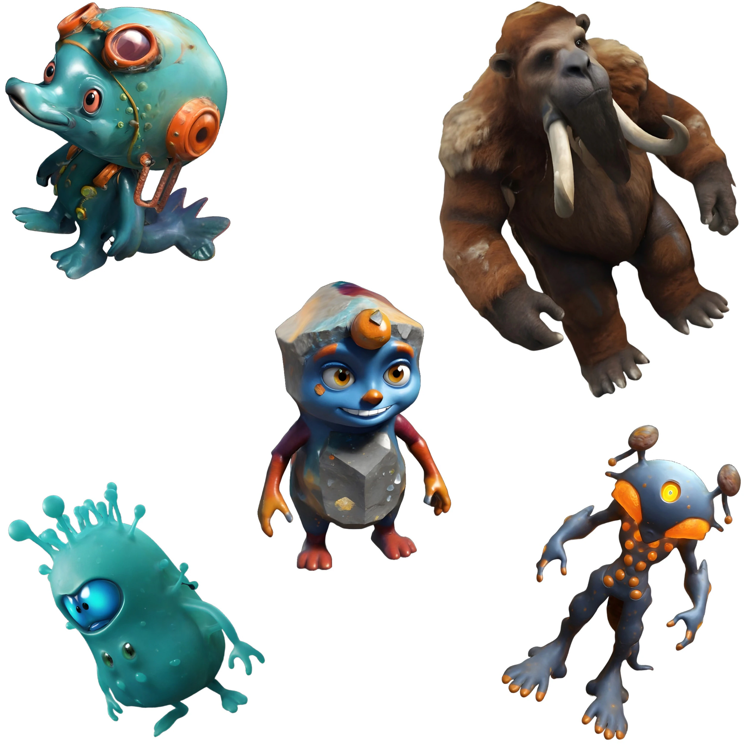 Cosmic Critters Collection 3D Print Model .c4d .max .obj .3ds .fbx .stl .blend 