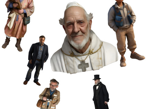 Historical Fictional Character Set 3Dプリントモデル