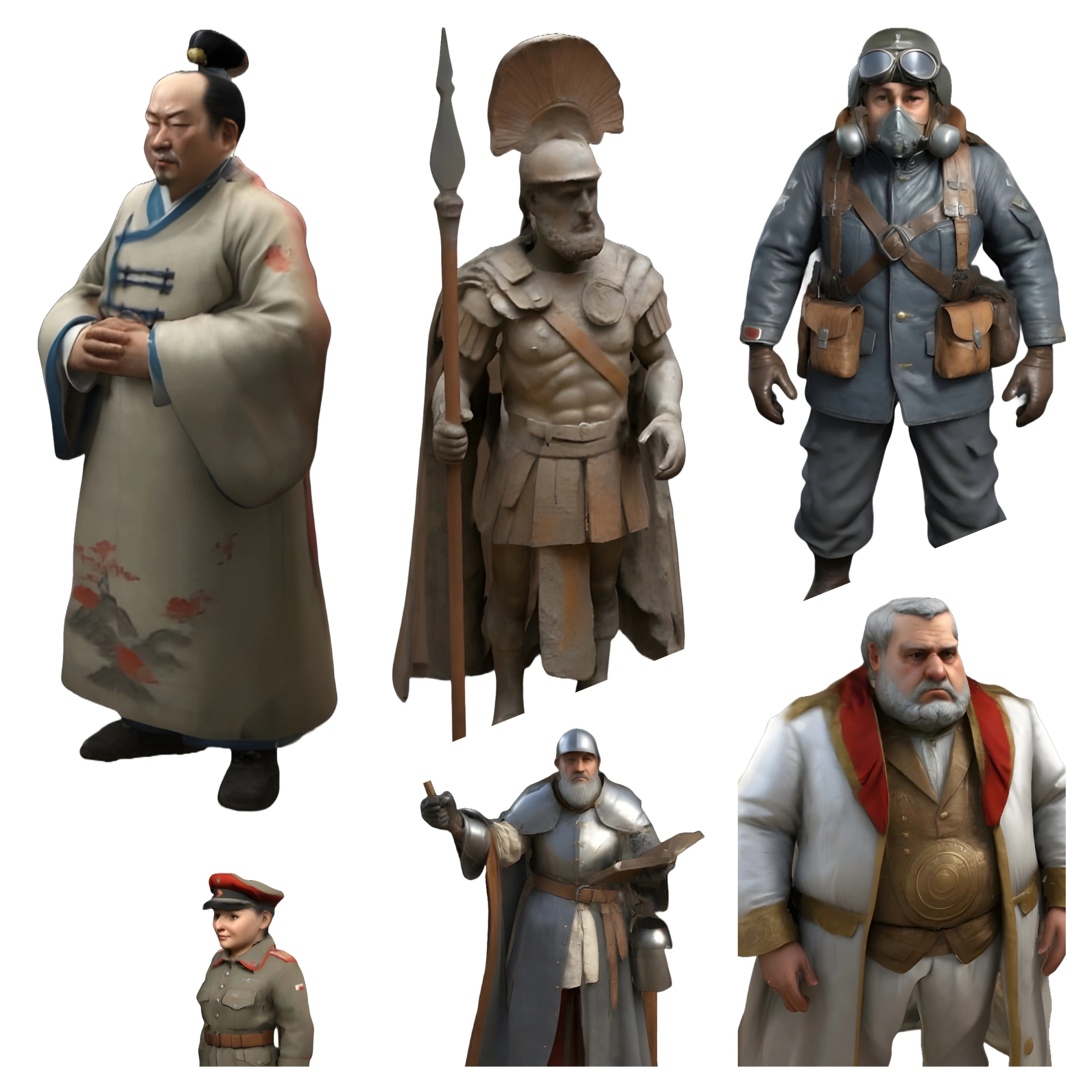 Cole&ccedil;&atilde;o de figuras hist&oacute;ricas ao longo do tempo Modelo de Impressão 3D .c4d .max .obj .3ds .fbx .stl .blend 