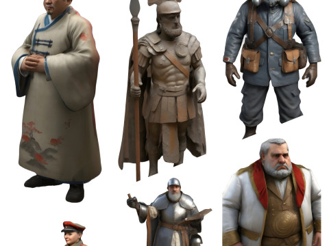 Historical Figures Through Time Collection 3D Print Model