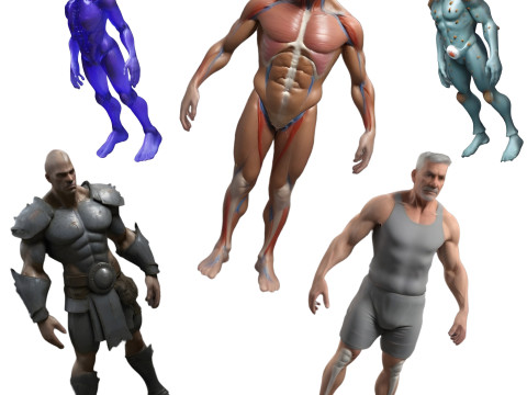 Human-Inspired Character Bundle 3Dプリントモデル