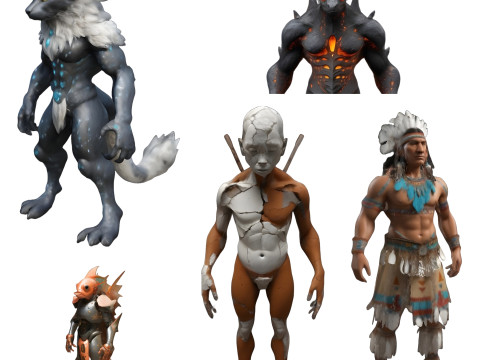 Fantasy Character Collection - Mythical Beings and Warriors Modelo de Impressão 3D