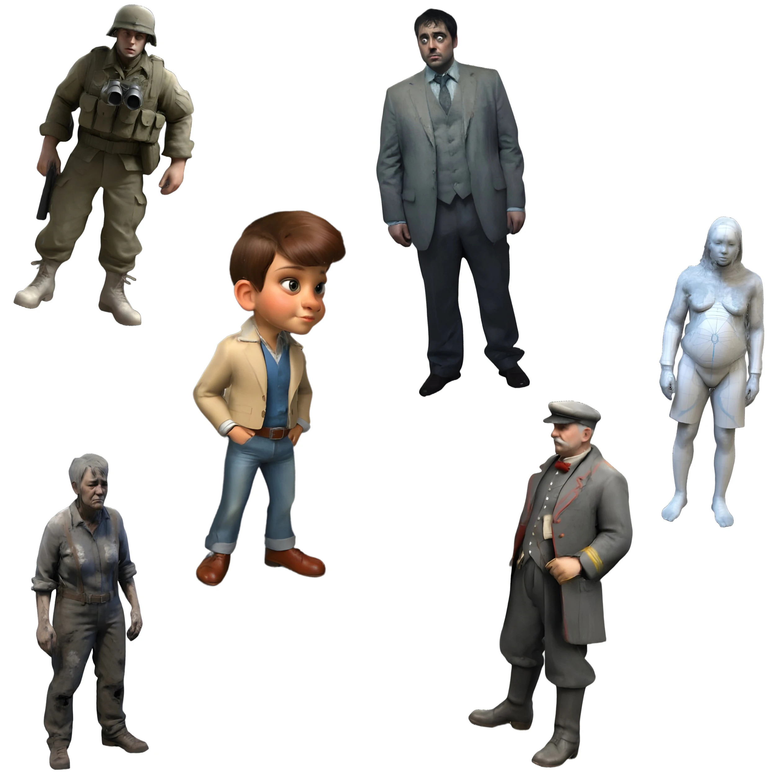 Collection of Various Character Models 3D Print Model .c4d .max .obj .3ds .fbx .stl .blend