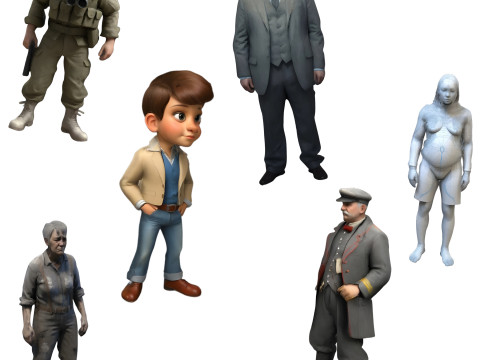 Collection of Various Character Models 3Dプリントモデル