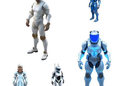 Cowboy and Future Warriors 3D-printmodel