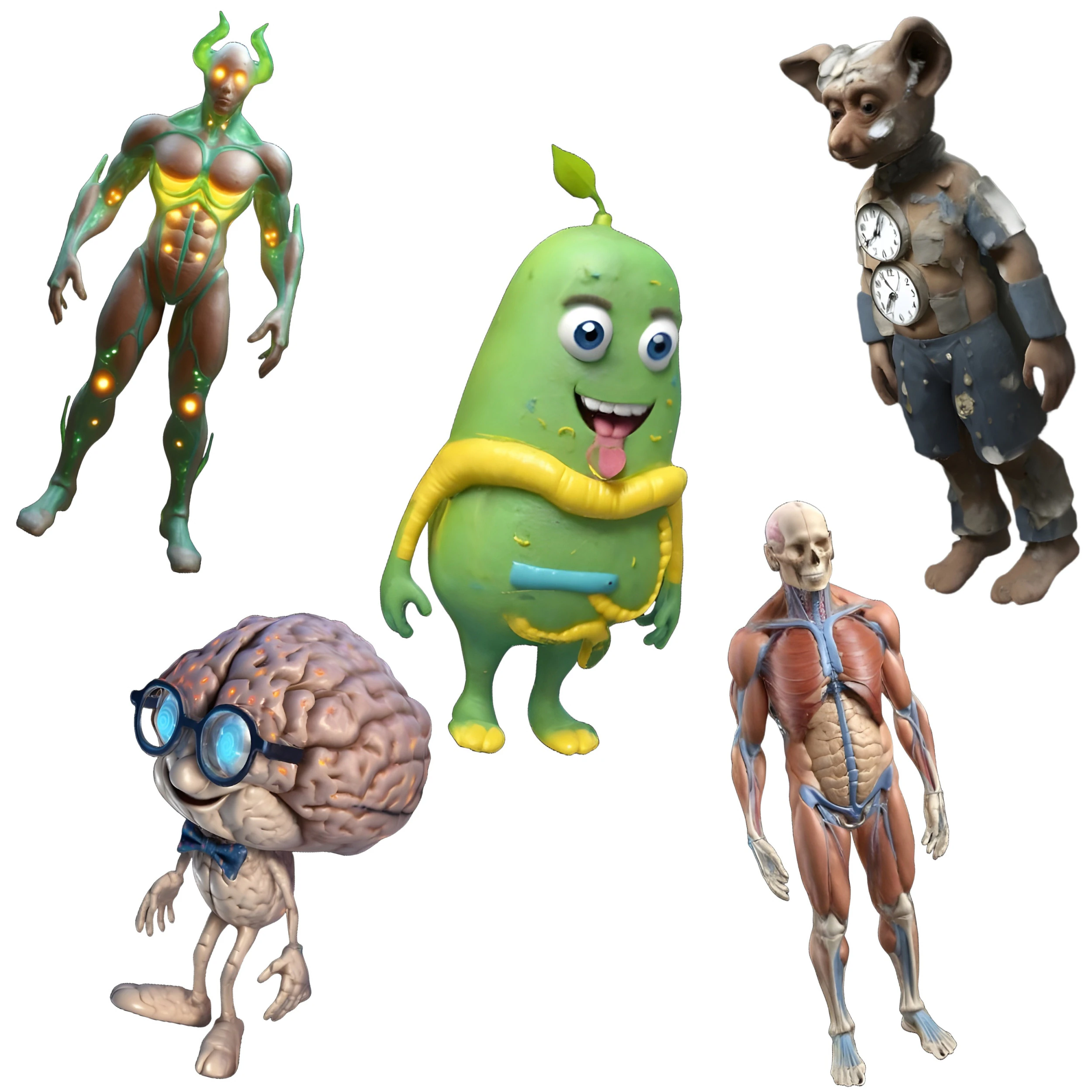 Creative Character Bundle 3D Print Model .c4d .max .obj .3ds .fbx .stl .blend