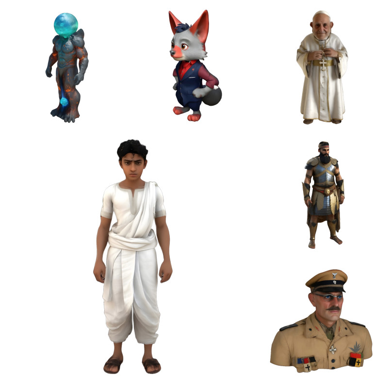 Fantasy and Historical Figures Pack 3D Принт Модель .c4d .max .obj .3ds .fbx .stl .blend 