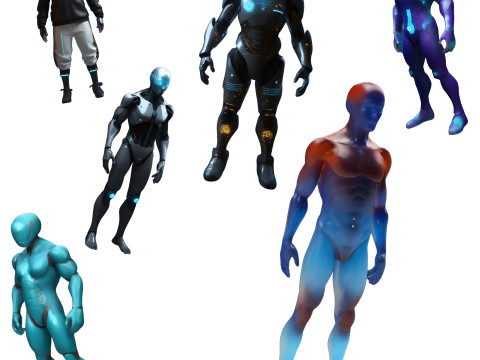 Cyber Squad Character Collection 3D प्रिंट मॉडल