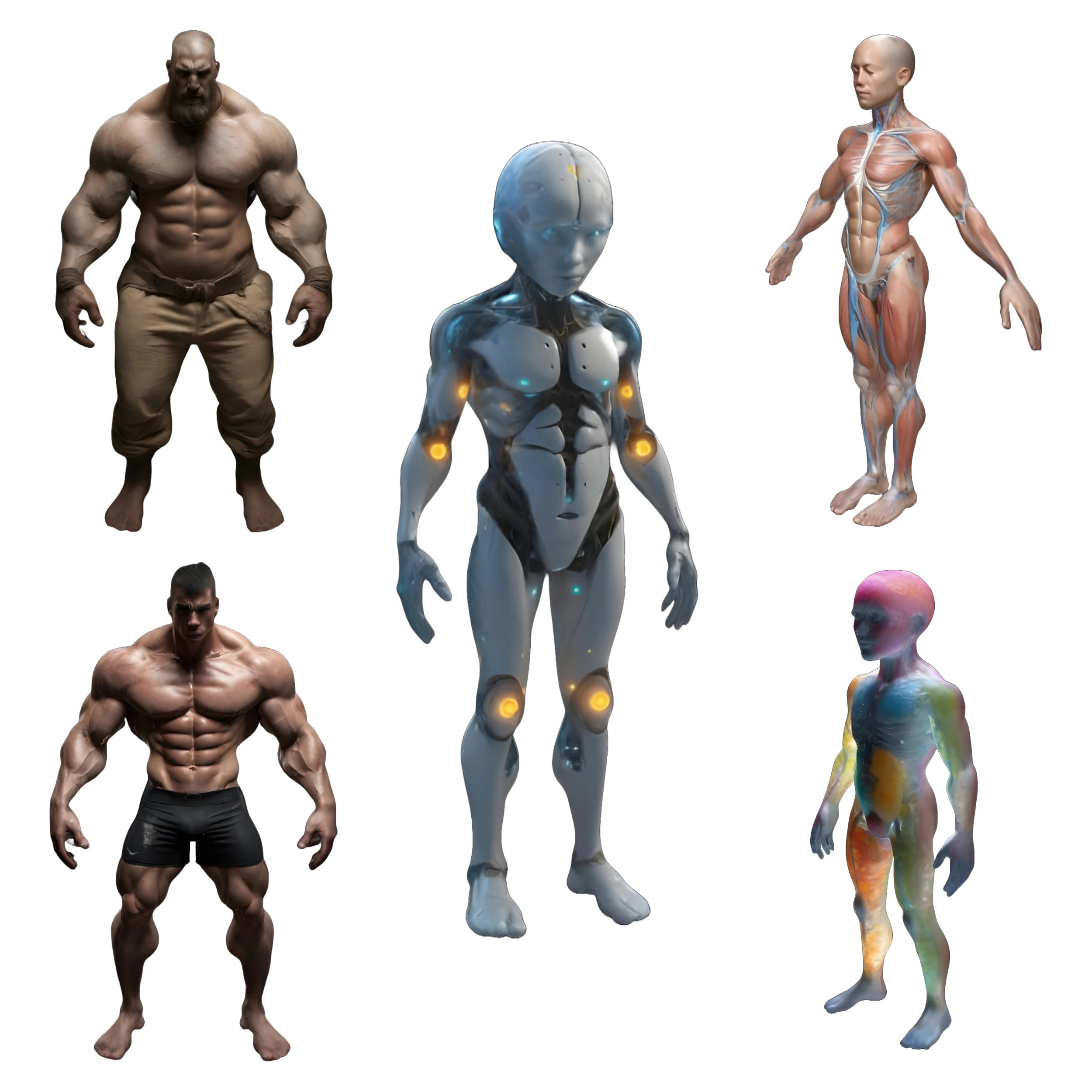 Advanced Human Body Study Collection 3D Print Model .c4d .max .obj .3ds .fbx .stl .blend 