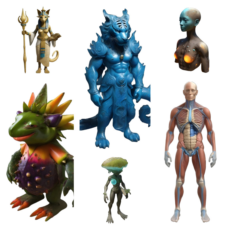 Fantasy and Anatomy Collection 3D 프린트 모델 .c4d .max .obj .3ds .fbx .stl .blend