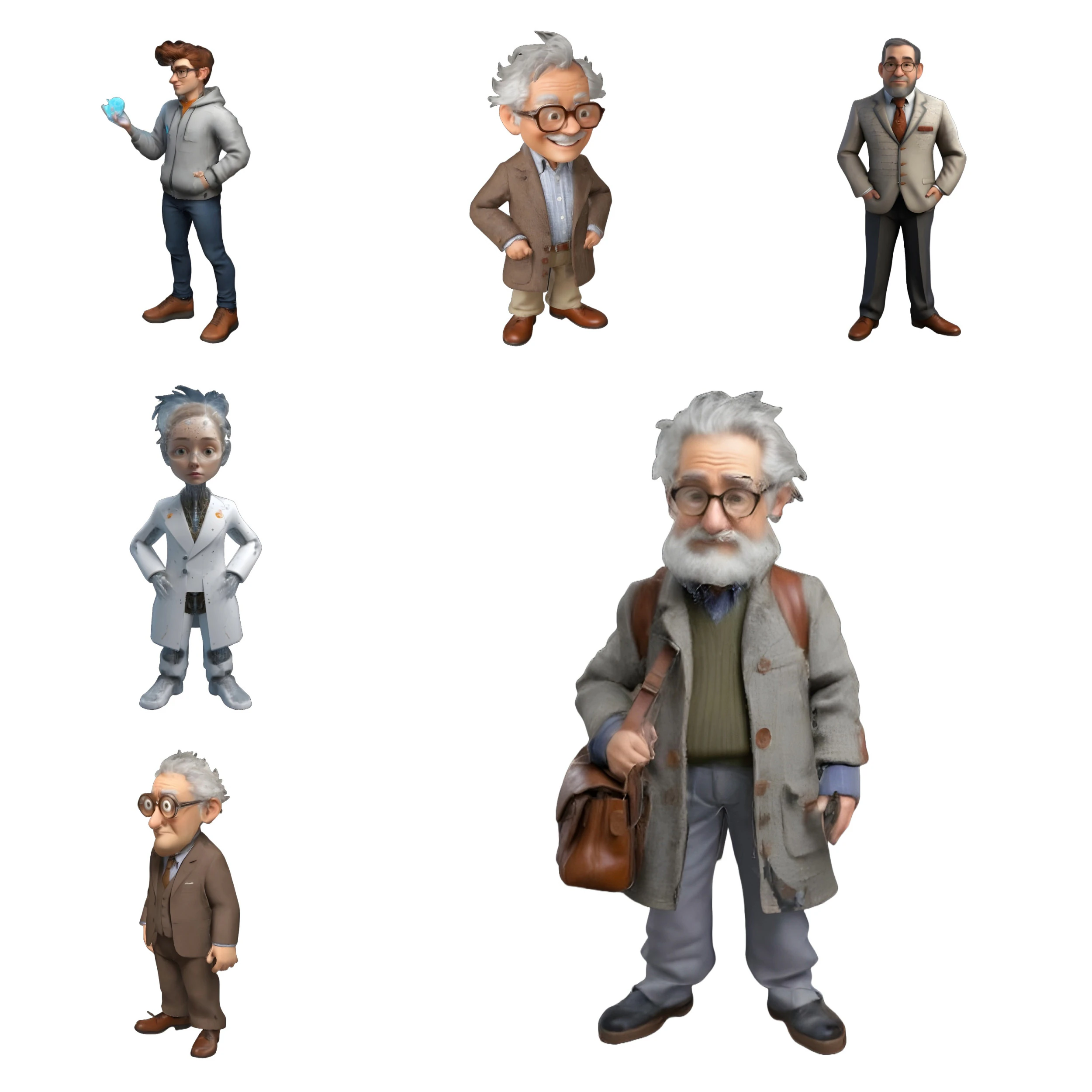 Whimsical Scientists Collection 3D Print Model .c4d .max .obj .3ds .fbx .stl .blend 