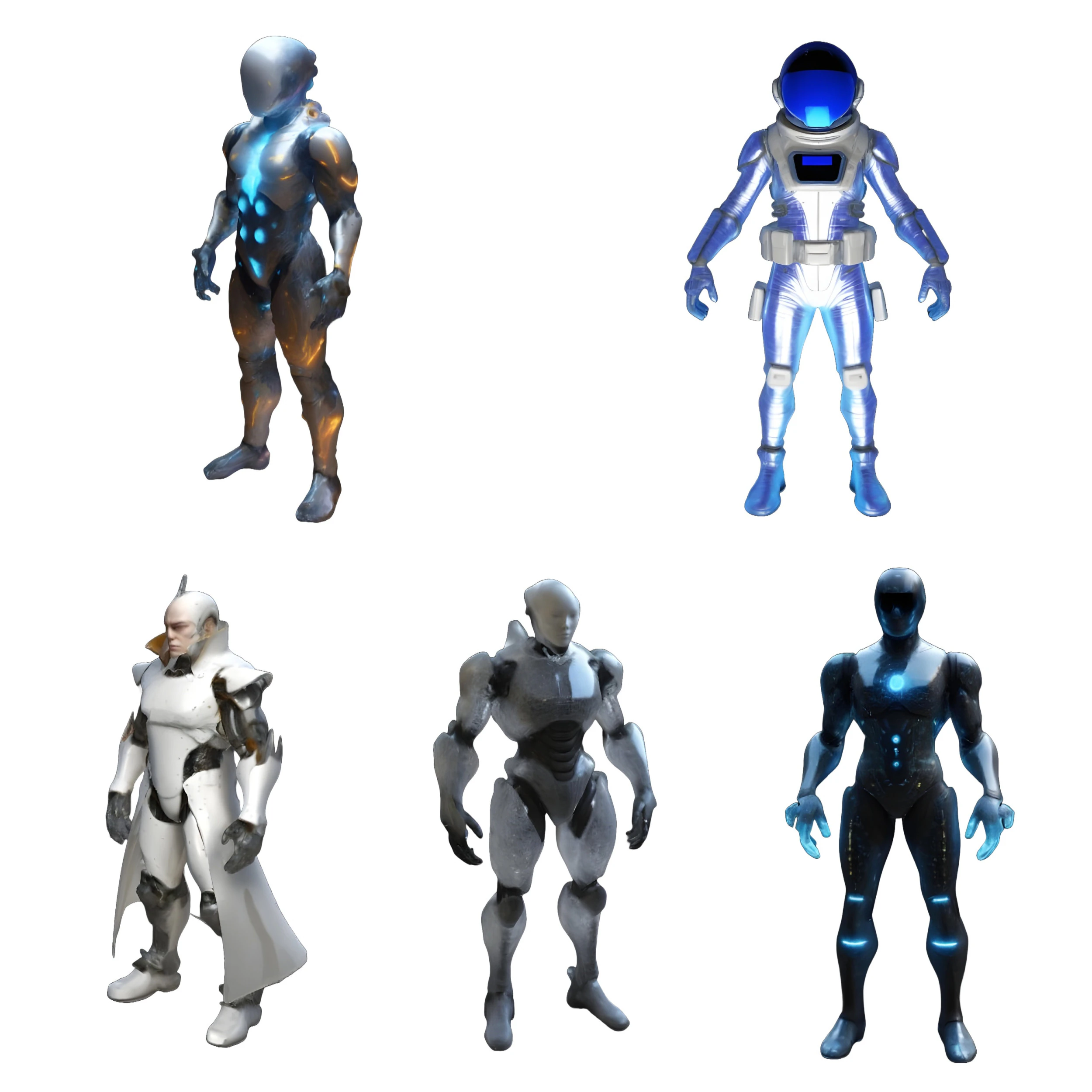 Sci-Fi Robot Warriors Collection 3D Print Model .c4d .max .obj .3ds .fbx .stl .blend 