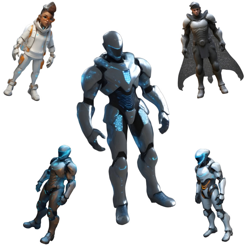 Sci-Fi Heroes Collection 3D Print Model .c4d .max .obj .3ds .fbx .stl .blend