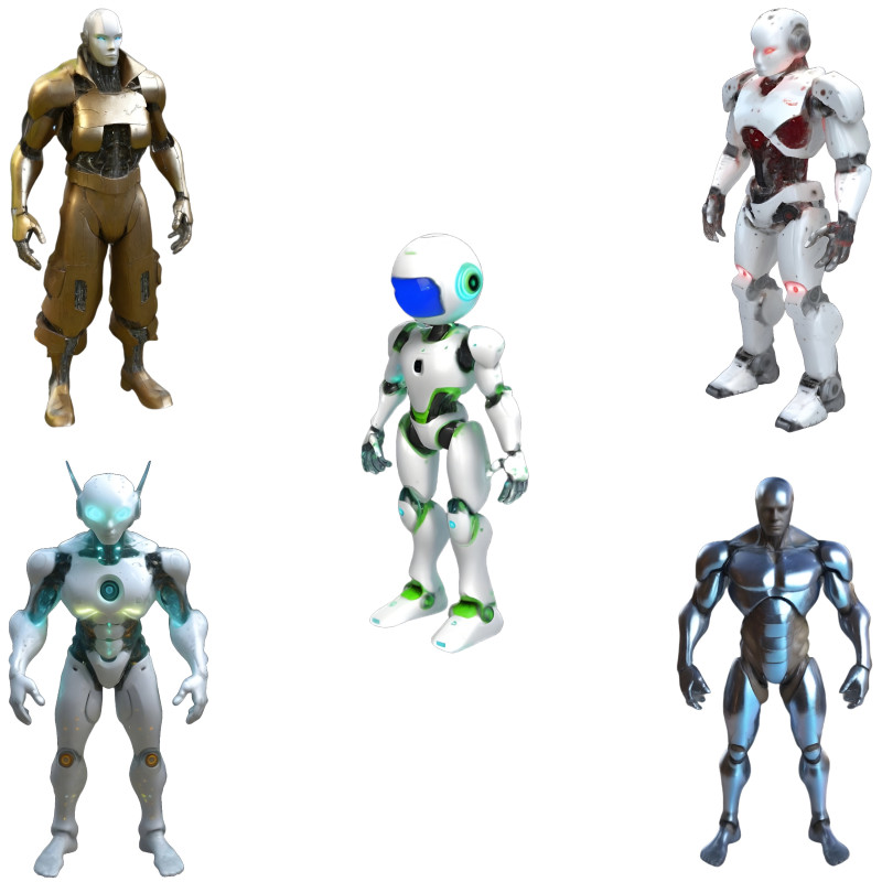 Sci-Fi Android Character Collection 3D Принт Модель .c4d .max .obj .3ds .fbx .stl .blend
