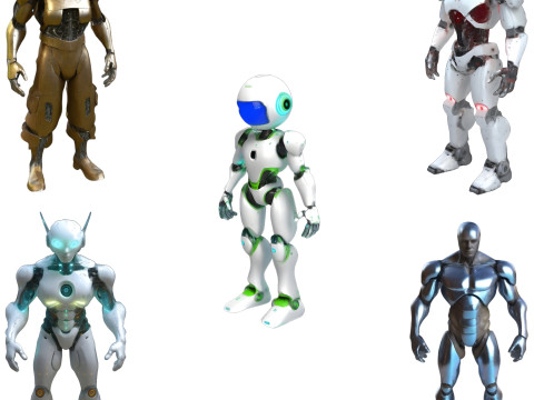 Sci-Fi Android Character Collection 3Dプリントモデル