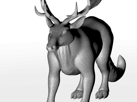 Turquoise Forest Guardian - Fantasy Deer Sculpture Modelo de impresión 3D