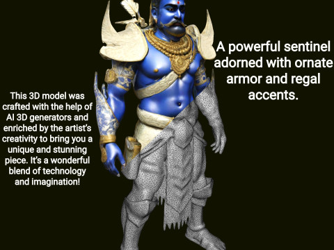Blue Mythic Guardian 3D Принт Модель