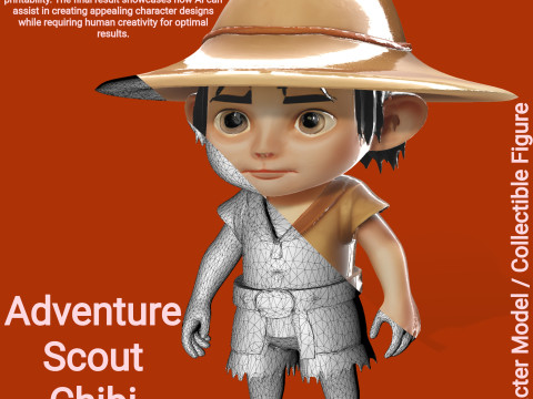 Adventure Scout Chibi Character 3D Принт Модель