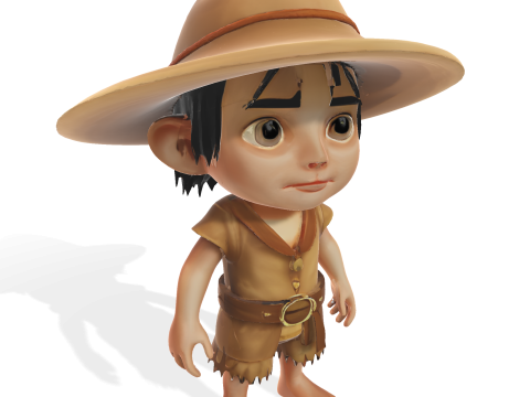Adventure Scout Chibi Character 3D Druckmodell