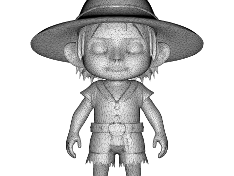 Adventure Scout Chibi Character 3D Druckmodell