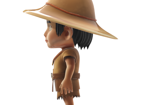 Adventure Scout Chibi Character 3D Druckmodell