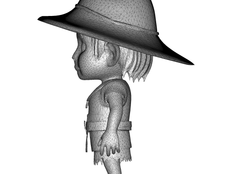 Adventure Scout Chibi Character 3D Druckmodell
