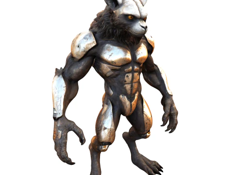 Armored Lycanthrope Warrior 3D Print Model