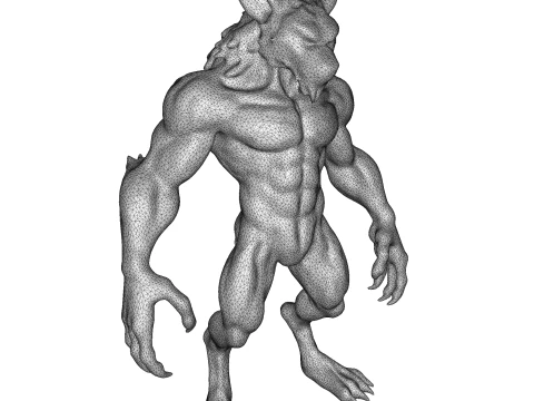 Armored Lycanthrope Warrior 3D Print Model