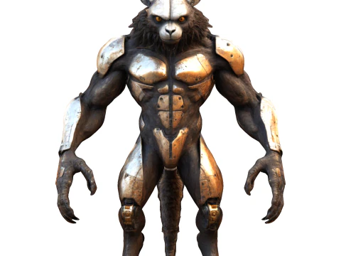 Armored Lycanthrope Warrior 3D Print Model