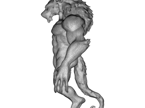 Armored Lycanthrope Warrior 3D Print Model