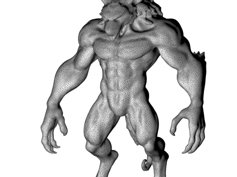 Armored Lycanthrope Warrior 3D Print Model