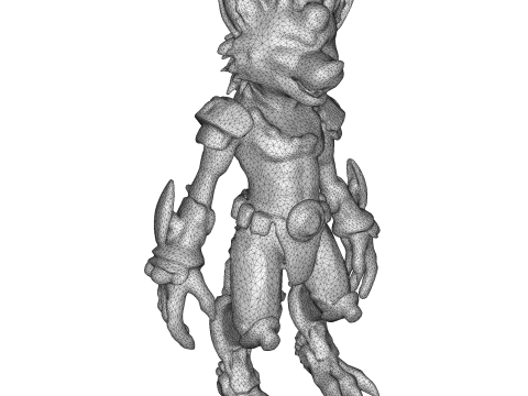 Fierce Fox-Oni Guardian 3D-printmodel