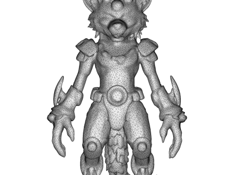 Fierce Fox-Oni Guardian 3D-printmodel