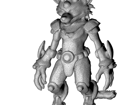 Fierce Fox-Oni Guardian 3D-printmodel