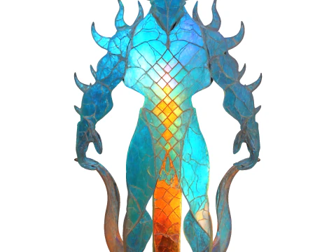 Luminous Crystal Dragon Statue 3D Print Model