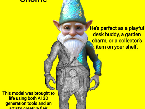 Iridescent Forest Gnome 3D 打印模型