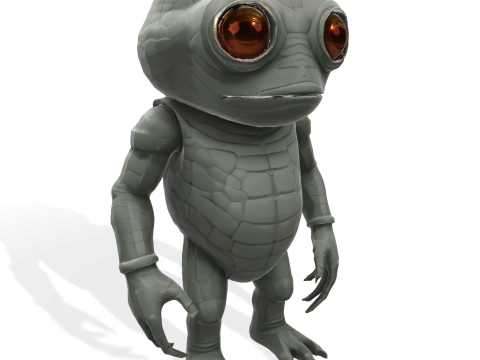 Gecko Guardian - The Wide-Eyed Reptilian Character 3Dプリントモデル