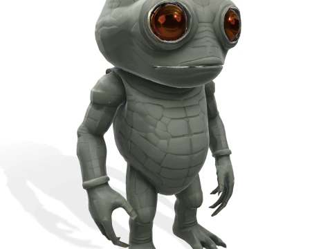 Gecko Guardian - The Wide-Eyed Reptilian Character 3D Print Model