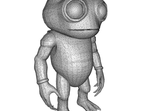 Gecko Guardian - The Wide-Eyed Reptilian Character 3D Print Model