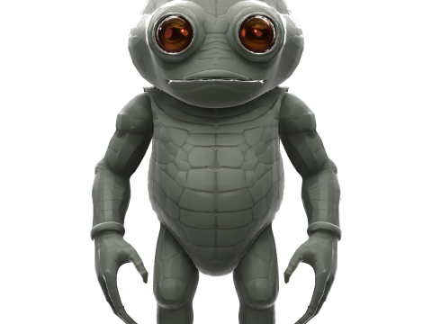 Gecko Guardian - The Wide-Eyed Reptilian Character 3Dプリントモデル