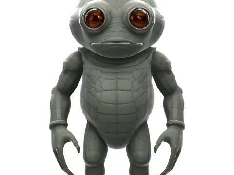 Gecko Guardian - The Wide-Eyed Reptilian Character 3D Print Model